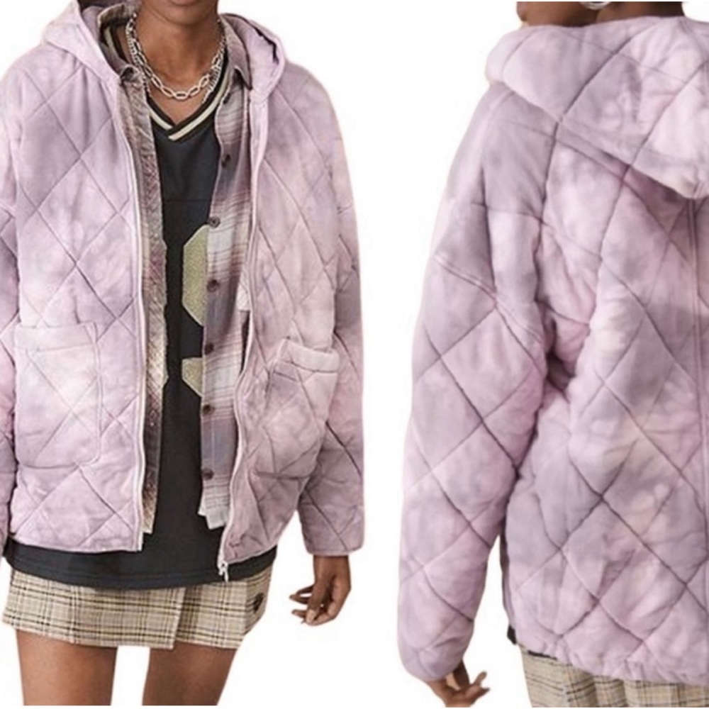 UO Quilted Oversized Cozy Tie Dye Hoody